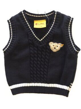 Toddler V-Neck Vest with Cable Knit detail. NEW